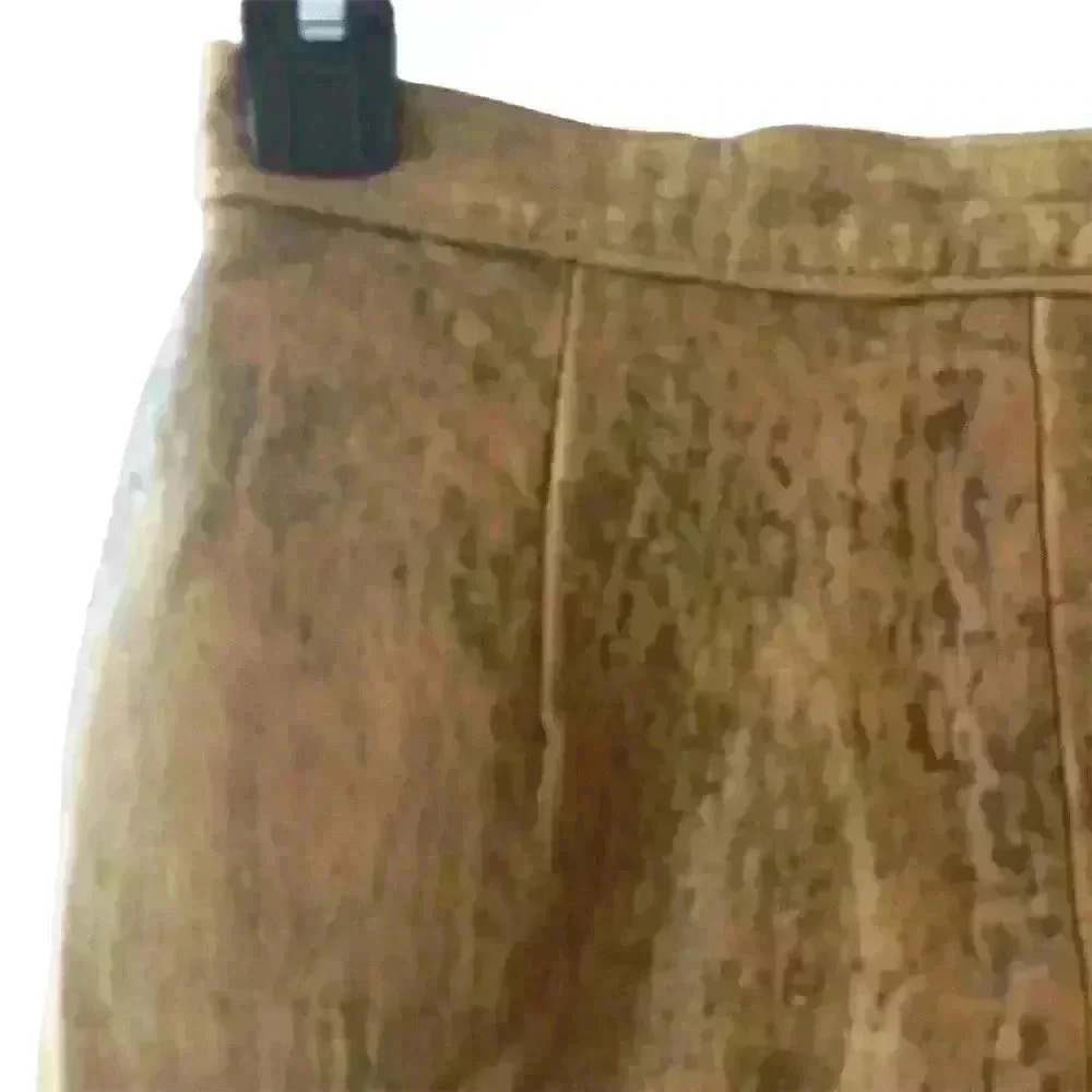 Philip Noel Vintage Leather Skirt Women's Size 8 Brown Knee Length - Picture 2 of 8